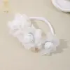 Estilo Novo Europeu e Americano Cruzado Bebê Multi-Flor Chiffon Flor Corda de Cabelo Acessórios de Cabelo Crianças Cor Sólida Verão Acessórios para Cabeça Atacado