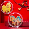Oro Puro 999 Coloridos Pegatinas Zodiacales de los Doce Animales para Teléfono Móvil Oro Creativo Dibujos Animados Colección Zodiacal Regalo Conmemorativo Venta al por Mayor