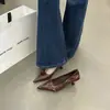 Zapatos de salón de punta fina estilo coreano para mujer con hebilla metálica y tacón de aguja, zapatos Mary Jane adecuados para ir al trabajo, zapatos versátiles y elegantes para mujer para el uso diario