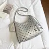 Bolsa de Ombro Único com Bolinhas Estilo Coreano Transfronteiriça Bolsa de Braço Casual Estilosa Bolsa Tote de Grande Capacidade para Uso Diário Bolsa Feminina