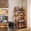 Estantería trapezoidal de madera maciza, estantería de pie, expositor para sala de estar, montado en la pared, estante de almacenamiento simple para el hogar, librería de múltiples niveles