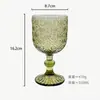Copa de Vino de Vidrio de Color en Relieve, Vaso para Jugos, Copa de Vino, Copa de Cáliz, Copa de Vino Engrosada, Copa de Champaña, Lujo Ligero Retro