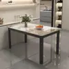 Mesa de comedor de losa de roca, diseño simple y elegante, adecuada para uso doméstico, forma rectangular, ideal para apartamentos pequeños, juego de mesa y sillas de comedor