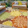 Alfombra Exterior, Antideslizante, Absorbente de Agua Felpudo para Piso de Balcón, Patrón Floral Grande, Felpudo Decorativo para Patio Terraza, Resistente a Manchas, Fácil de Limpiar