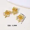 Chapado en cobre con oro de 18 quilates, con un colgante de borla de calabaza de circonio, diseños de mariposa, luna y estrella, adecuado para pulseras de cristal DIY, joyería de media cadena y componentes de accesorios