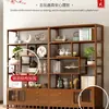 Estante Bogu Nuevo Estilo Chino Simple Estante de Almacenamiento Montado en Pared de Pie Gabinete de Té Multifuncional No Madera Maciza Bambú Gabinete de Exhibición