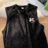 Chaleco de Algodón Puro Estilo Americano para Niños Mayores de Marca de Moda Transfronteriza de Amazon, Camiseta sin Mangas de Verano Lavada y Estilo Vintage