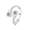 Europa y Estados Unidos transfronterizos súper ventas nicho diamante enrollado torsión apertura anillo ajustable mujeres viento frío tejido anillo
