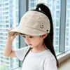 Chapéu de Sol Infantil, Boné de Baseball Respirável de Verão com Top Aberto, Chapéu de Sol com Proteção Solar para Rabo de Cavalo Alto para Meninas, Chapéu de Sol para Uso Externo, Fino