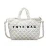 Bolso de Hombro Grande de Rombo de Nuevo Estilo Transfronterizo para Mujer, Bolso de Pana Versátil de Moda para Mujer, Bolso Tote de Mano con Letras