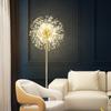 Lámpara de pie creativa sala de estar dormitorio mesita de noche rincón arte nórdico diente de león mármol simple cristal iluminación