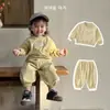 Conjunto de Dos Piezas de Sudadera y Pantalón de Chándal para Niños, Atuendo de Primavera y Otoño, Traje de Primavera Estilo Coreano para Bebés y Niños Pequeños, Chaqueta de Manga Larga de Moda