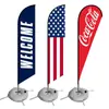 Bandera de Playa Transfronteriza Tela de Punto de Trama Doble Cara Bandera Cuchillo Impresión Doble Cara Cuadrada Color Doble Rociado Tipo P Bandera de Gota de Agua Personalización