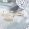 Nuevos Pendientes de Perlas con Borlas 2024, Súper Brillantes, Llenos de Diamantes, Estilo Largo, Adelgazantes, Estilo Geométrico, Modernos para Mujer, Un Par, Dos Formas de Usar