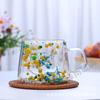 Taza de Vidrio de Doble Capa con Pétalos de Flor Seca, Taza de Arena Movediza, Taza de Café Transparente Resistente a Altas Temperaturas con Flores Reales de Vidrio de Borosilicato, Venta al por Mayor