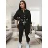 2026 Otoño Transfronterizo Popular Europeo y Americano Chaqueta de Color Sólido para Mujer Traje de Béisbol de Botonadura Única Conjunto de Dos Piezas de Ropa Deportiva para Mujer