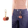 Nova Cor Retro Miu Bolsa com Franja e Bola Acessório para Jeans Pingente Acessório para Celular Chaveiro Acessório para Copo