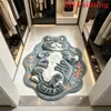 Alfombra de felpa temática de gato realista TEMU transfronteriza, imitación cachemir, alfombra gruesa para mesita de noche en el dormitorio, tapete absorbente para el baño