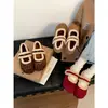 Populares Sapatos Birkenstock Vermelhos Retrô Franceses de Solado Grosso Forrados com Lã para Mulheres 2025 Novos de Inverno Quentes para Usar por Cima Sapatos de Algodão Antiderrapantes