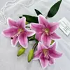 Novas flores artificiais transfronteiriças: Lírios pequenos de 6 cabeças, arranjos de mesa decorativos estilo europeu, adereços para fotografia de casa, flores artificiais para atacado