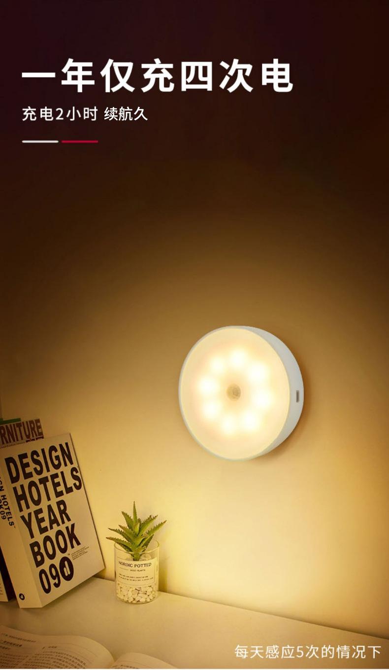 床头小夜灯卧室睡眠灯无线人体感应灯起夜家用过道婴儿喂奶护眼灯