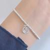 Pulseira de Contas Redondas de Prata Tibetana da Família Zhou Same Pulseira Abençoada de Dois Shihuan Feminina Lótus Lótus Semente de Lótus Presente
