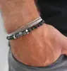 Europa y Estados Unidos nuevo simple ins pulsera de cadena de acero inoxidable juego de 4 piezas personalidad transfronteriza retro traje de pulsera de caja