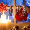 Set Transfronterizo de 12 Piezas de Cascanueces Navideño, Herramientas para Romper Nueces, Artículos Decorativos Hechos de Madera Natural, Colgantes Creativos para Regalo