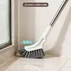 Cepillo de piso extensible para baño, cepillo para grietas de baño de mango largo, cepillo de limpieza doméstico multifuncional para inodoros, sin rincones muertos