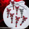 Accesorios de Estilo Oscuro Estilo Europeo y Americano Mariposa Negra Pistola Cruz de Rosa Colgante Pulsera de Cuentas DIY Collar