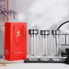 Copo de cristal de luxo de alta qualidade com tampa texturizada em couro sintético, fácil de limpar, um ótimo presente de negócios para homens