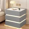 Mesita de Noche Flotante con Tres Cajones, Madera Maciza Simple, Carga Inalámbrica Moderna, Multifuncional, Lujo Ligero, Gabinete de Mesita de Noche para Dormitorio del Hogar