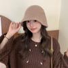 Sombrero de Pescador Peludo de Conejo para Mujer 2024 Nuevo Otoño e Invierno Moda Versátil Cara Pequeña Versátil Sombrero Cubeta para Cabeza Grande