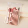 Set de 8 brochas de maquillaje, completo con cerdas suaves, brocha para iluminador, brocha para colorete, brocha para sombras de ojos, brocha para polvos, asequible y portátil para viajar, adecuado para estudiantes