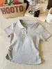 Camiseta Feminina de Verão Manga Curta Gola Polo Algodão Puro Lapela Slimming Elegante Estilosa Petite