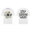 Saint Vintage Streetwear Americano Camiseta Holgada Vtg de Manga Corta para Hombre Camiseta Estampada Letra Retrato Camiseta Street