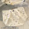 Oso de la Academia~ Lindo Algodón Puro Antibacteriano para Otoño e Invierno con Entrepierna Extendida de Cintura Media Ropa Interior para Mujer, Calzones de Algodón para Niñas