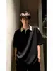 Fabricante Original Cleanfit Gola Xadrez Pepita Masculina Verão Estilo Americano Resistente Camiseta Manga Curta Meia-Manga