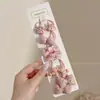 Goma para el pelo rosa con lazo y flor para niñas, Cuerda para el pelo de niña pequeña para trenzar, Pequeño accesorio elástico para el pelo