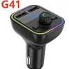 G38G37G39G40G41G42 coche bluetooth manos libres reproductor MP3 transmisor FM para coche TIPO-C azul