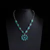 Collar Turquesa Estilo Étnico Retro Bohemio Collar Apilado Estilo Vaquero Occidental Cadena de Suéter de Alta Gama