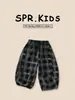 Pantalones de Otoño para Niños 2026 Nuevos Elegantes Pantalones de Linterna con Cintura Elástica Pantalones Deportivos Casuales de Cuadros para Niños