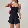 Amazon Europeo y Americano Transfronterizo 2026 Verano Nuevo Mono Corto Casual sin Tirantes para Mujer Pierna Ancha Ajuste Holgado