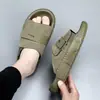 Pantuflas de Cuero Genuino de Alta Gama para Hombre, Ropa de Casa Antideslizante de Verano, Sensación Premium, Sandalias de Tira Única, Sandalias de Cuero de Moda para Hombre