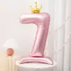 Globo Digital de Base de Pie de 42 Pulgadas, Corona de Princesa en Polvo, Globo de Niña para Fiesta de Cumpleaños y Aniversario