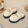 Zapatos de Cuero para Niñas 2026 Nuevos Primavera/Otoño Zapatos de Princesa con Lazo Negro Calzado Individual Casual de Suela Suave Estilo Princesa para Niña