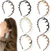 2025 Nova Faixa de Cabelo Ondulada para Lavar o Rosto para Mulheres com Coroa Alta, Dentada, Antiderrapante, Não Apertante, Grampo de Cabelo, Acessório de Cabeça
