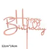 Decoración Acrílica Grande para Pastel Transfronteriza con Texto en Inglés Feliz Cumpleaños Inserto para Pastel Suministros para Fiestas Fabricante