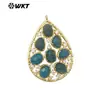 WT-MP296 Venta Caliente Forma Clásica de Gota de Agua Piedra Natural Hueco Diseño de Encaje Accesorios Hechos a Mano DIY Colgante