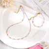 Pulseira Colorida Quadrada com Pó de Açúcar, Zircônia e Pérola de Água Doce, Design Original Versátil de Luxo Leve, Venda Quente Transfronteiriça